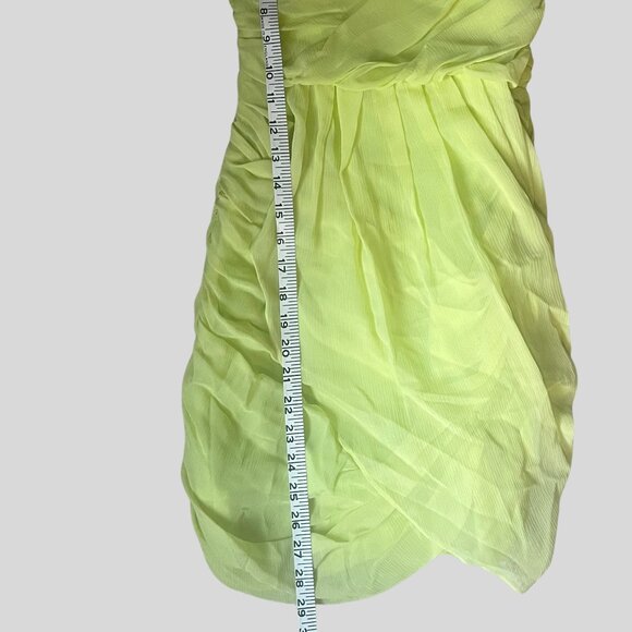 Mara Hoffman Neon Lime One-Shoulder Ruched Chiffon Dress – Size 0, NWT - Picture 4 of 8